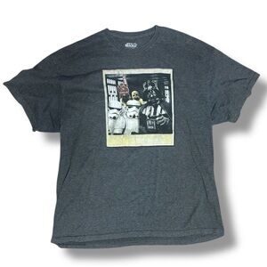 Star Wars Charcoal Graphic Tee with Vader and Stormtroopers